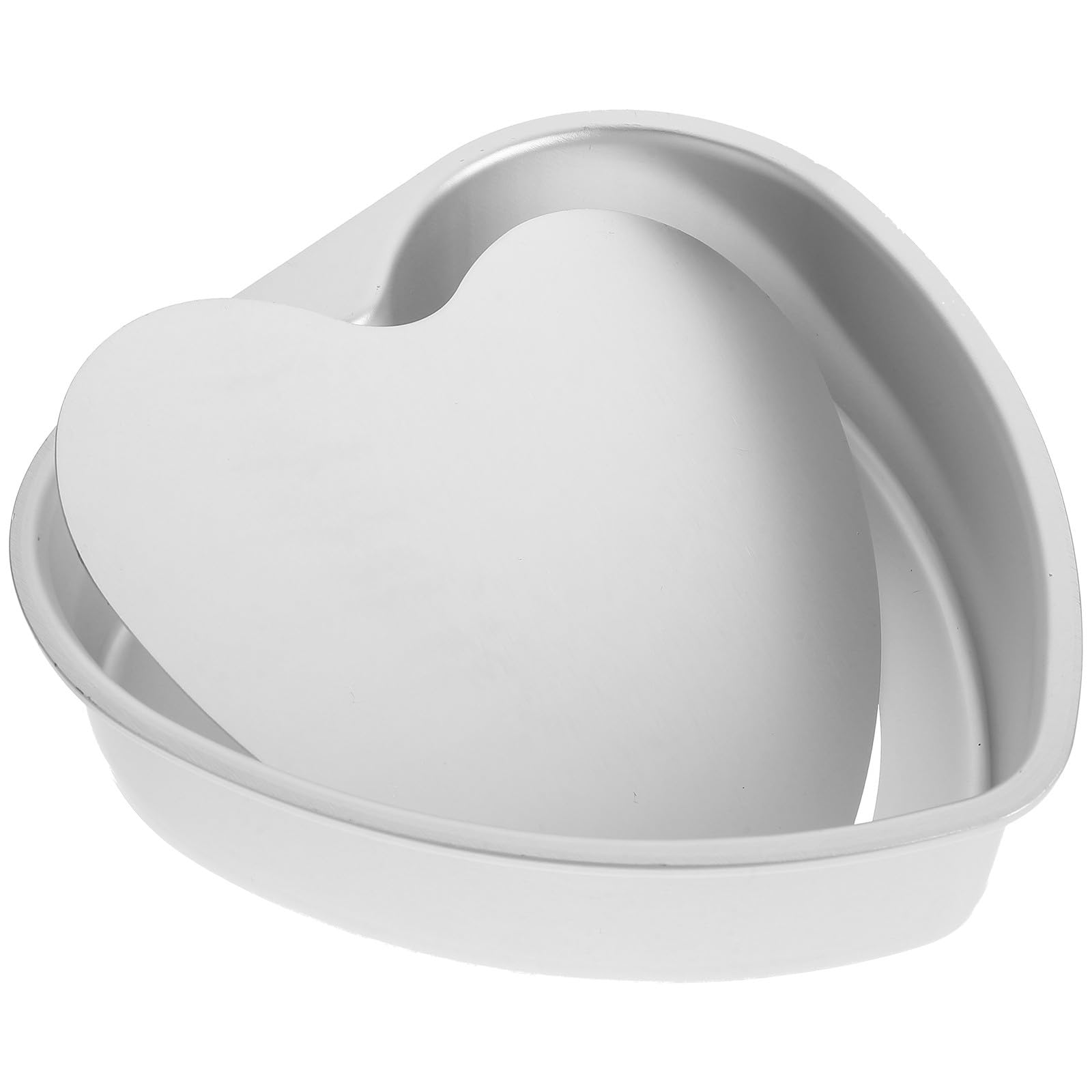 Healeved Molde Superficie Lisa y Desmontable Forma de Corazón de Aleación de Aluminio para Hacer Pasteles Adecuado para Repostería Creativa y Principiantes