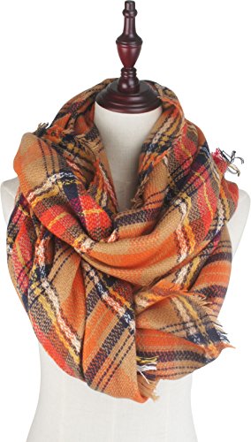 Women's Fall Winter Scarf Classic Tassel Plaid Tartan Warm Soft Chunky Large Blanket Wrap Shawl Scarves2