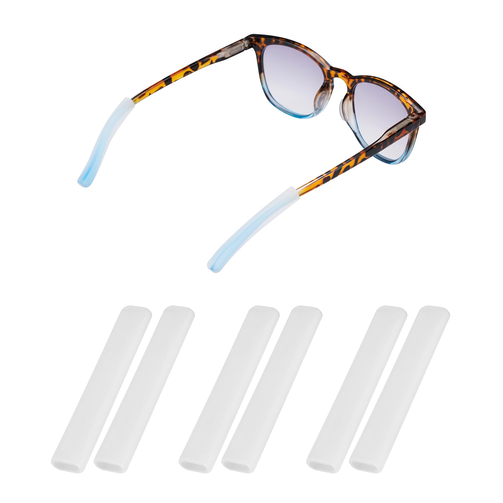 Anti-Slip Glasses Ear Cushion, Silicone Eyeglasses Temple Tips Sleece, Soft Glasses Grip, Comfort Eyeglass Cushions, Eyeglass Grips for Men, Women,