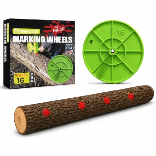 Mingo Firewood Marking Wheel -Chainsaw Firewood Measuring Tool Marking - Measuring Marker - Mingo Marker Firewood Cutting Tools - Firewood Logging Tools (16 Marking Wheel)