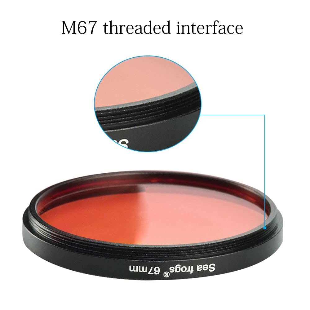 Seafrogs Red Filter for Sea Frogs Sf-Ph-02, Sf-Ph-01 Housing pour Fuji Tg7 TG-6 TG-5, pour Sony Rx100 (I-V), Rx100Vii, A6500, A6300, A6000, A6400 Et Autre avec 67 Mm en Filinterface