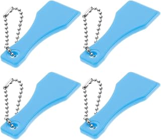 10 Pieces Lottery Ticket Scraper Lottery Ticket Scratcher Sticker Label Remover Plastic Small Scraper Shovel Shape Lottery Scratcher Lottery Scraper with Keychain, Blue