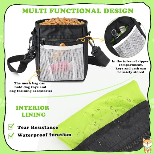VZXZXE Leckerlitasche für Hunde, Leckerlibeutel für Hunde mit Kotbeutelspender 19*18cm Verstellbarem Bund, Vielseitig Futterbeutel Hundetraining für Spaziergänge, Training, Fütterung, Bauchtasche Hund