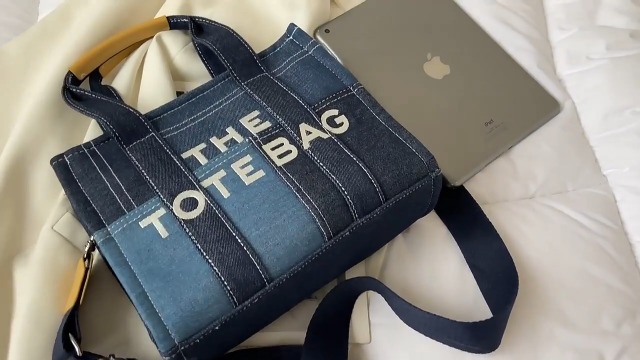 HEANTTV Denim Tote Bag The Tote Bag for Women Patchwork Design