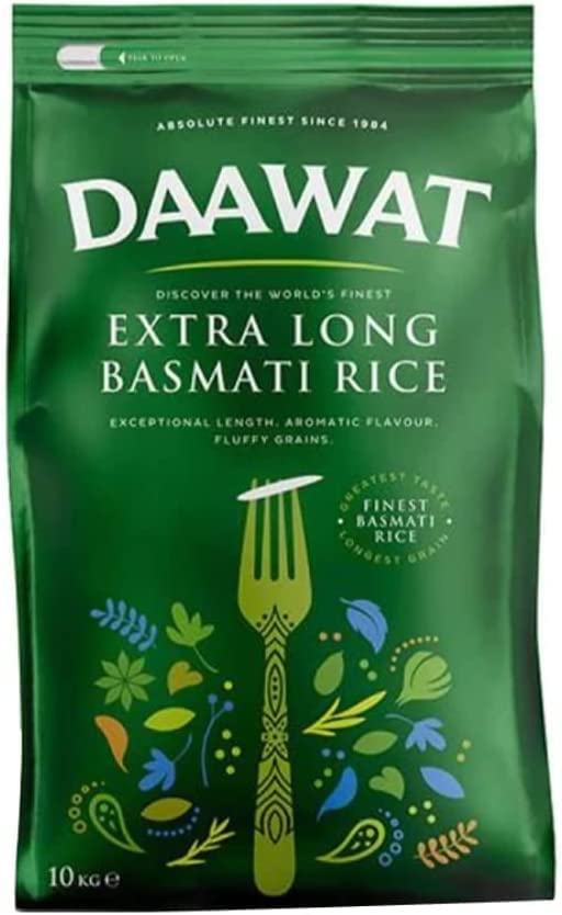 Daawat Extra Long Basmati Rice | Aromatic with Beautiful and Fluffy Grains | Great Flavour | 10KG