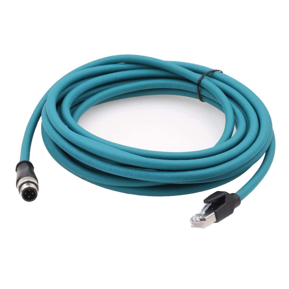 SZRMCC Câble Ethernet M12 Connecteur D-Code 4 Broches Mâle vers RJ45 Câble Réseau Cat5e Blindé étanche à Haute Flexibilité pour Capteur de Caméra Industrielle (8m)