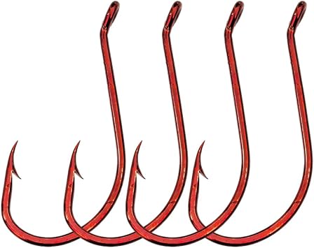 Octopus Beak Offset Fishing Hooks Froged Sport Circle Hooks Sharp High Carbon Steel Red Fishing Hook 100pcs 50pcs 20pcs-15 Sizes