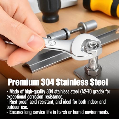 Image of 40Pcs Metric M8-1.25 Hex Nuts (A2-70), 304 Stainless Steel Hex Drive Fasteners Standard Coarse Thread Hex Machine Screw Hardware Replacement Hexagonal Nut Bolt
