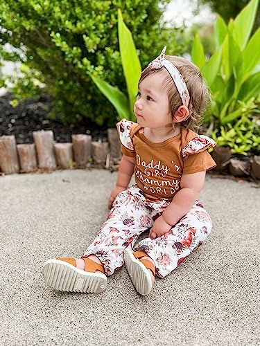 AMAWMW Newborn Baby Girl Clothes Infant Baby Ruffle Romper Pants Summer Outfits 4PCS Gifts Set Toddler Girls' Clothing4