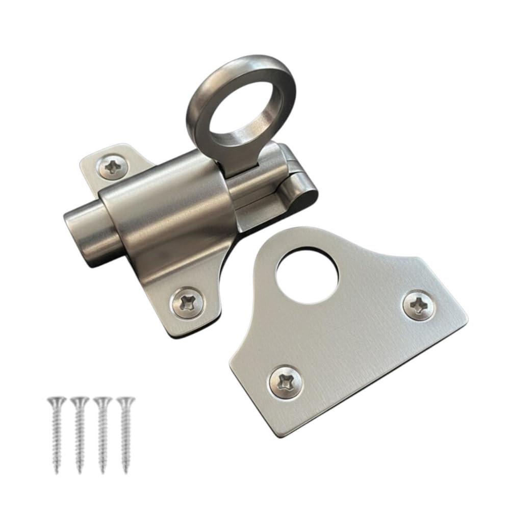 Satin Chrome Fanlight Window Catch 60mm Spring Loaded Pull Ring Latch Lock for Loft Hatch Window Cupboard Cabinet Wardrobe – Pack of 1 Durable Metal Easy Fit