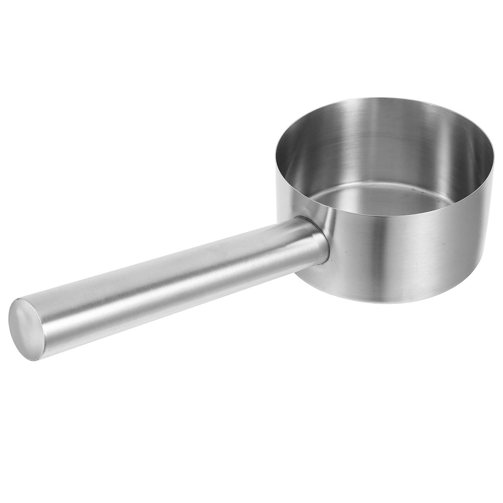 cucharón para servir de acero inoxidable con mango largo para baño y cocina cucharón de metal resistente para uso doméstico color plata