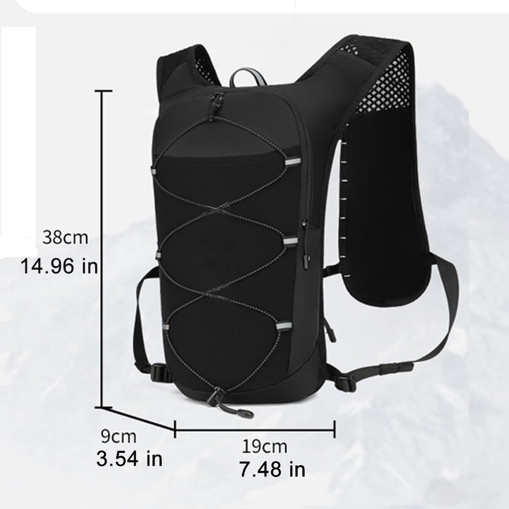 Gilet de course, gilet d'hydratation pour la course, sangle de poitrine réglable pour boire pendant la course, avec bandes réfléchissantes à l'avant et à l'arrière, convient pour le cyclisme, la