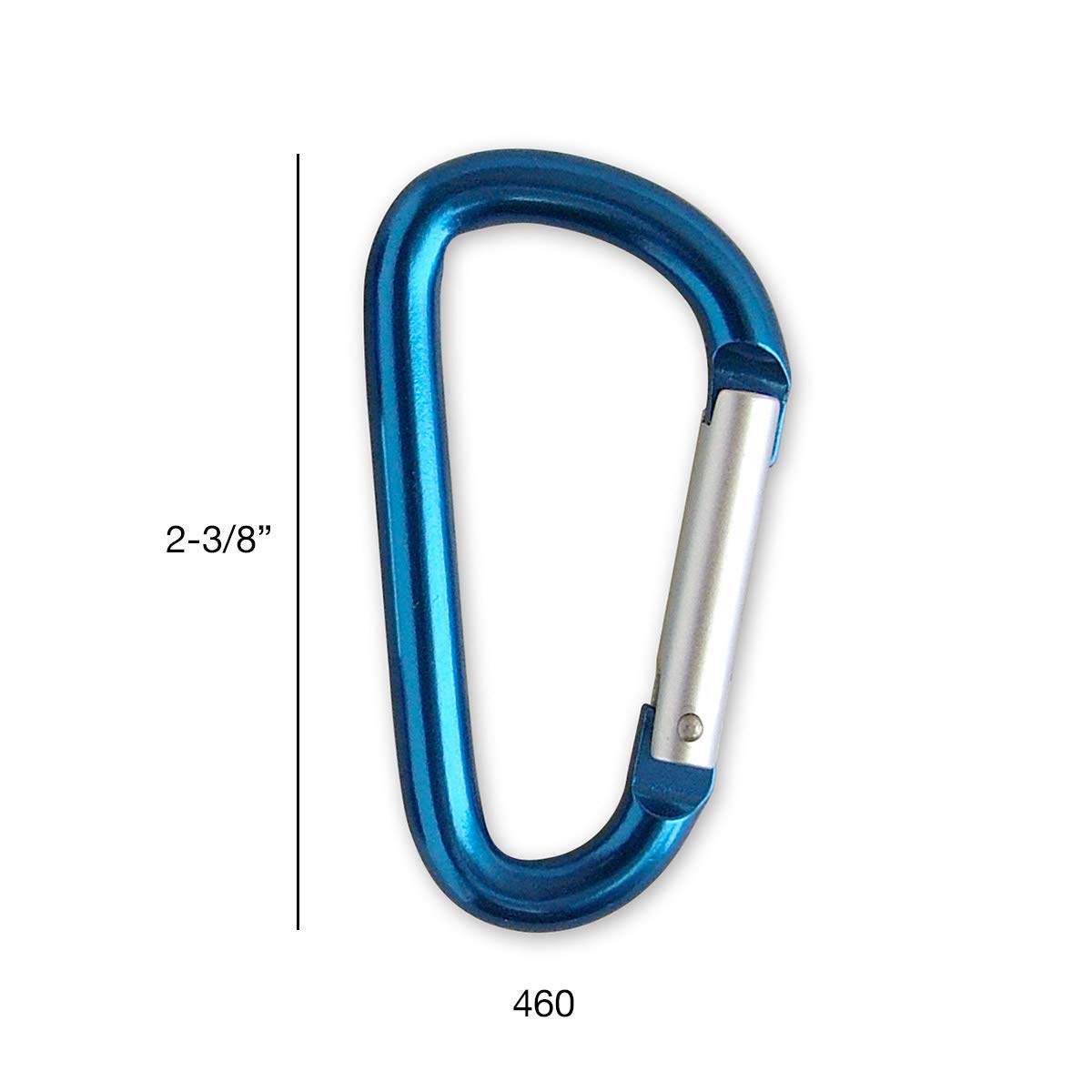 Lucky Line Petit mousqueton en aluminium de 6,5 cm, porte-clés en forme de C, porte-clés nickelé, léger et durable, noir