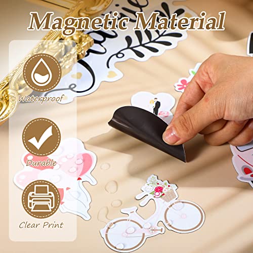 Set de 14 imanes decorativos Just Married para auto miniatura 4