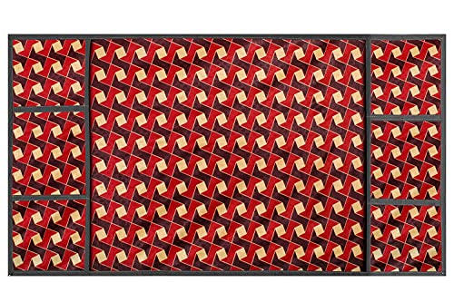 Image of Stylista Refridgerator top Cover Suitable for Samsung ‎RT28C3742S8 /HL, 236 Liter Fridge, Dimension (WXD) 65x111 CM, Frieze Pattern Brown