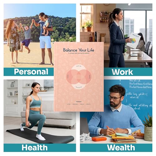 Image of Balance Your Life - 2026 Daily Journal and Planner for Adults | Work-Life Balance | Wellness & Habit Tracker | Boost Productivity | Mental Wellbeing | Undated Pages | 4-Month Program (Peach Mist)