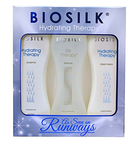 Biosilk Hydrating Therapy Trio - Shampoo, Conditioner and Biosilk Silk Therapy Original Serum