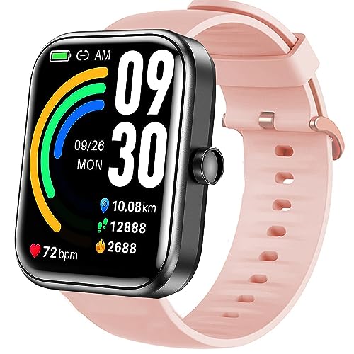 Lamshaw Compatible for TOZO S3 Smart Watch Band Band, Silicone Replacement Soft Band Wristbands Straps with Stainless Steel Buckle for Compatible for TOZO S3 1.83 Inches Smart Watch (Pink)