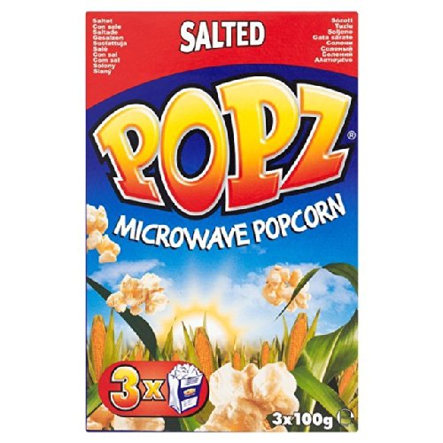 Popz Microwave Popcorn Salted 3 x 100g