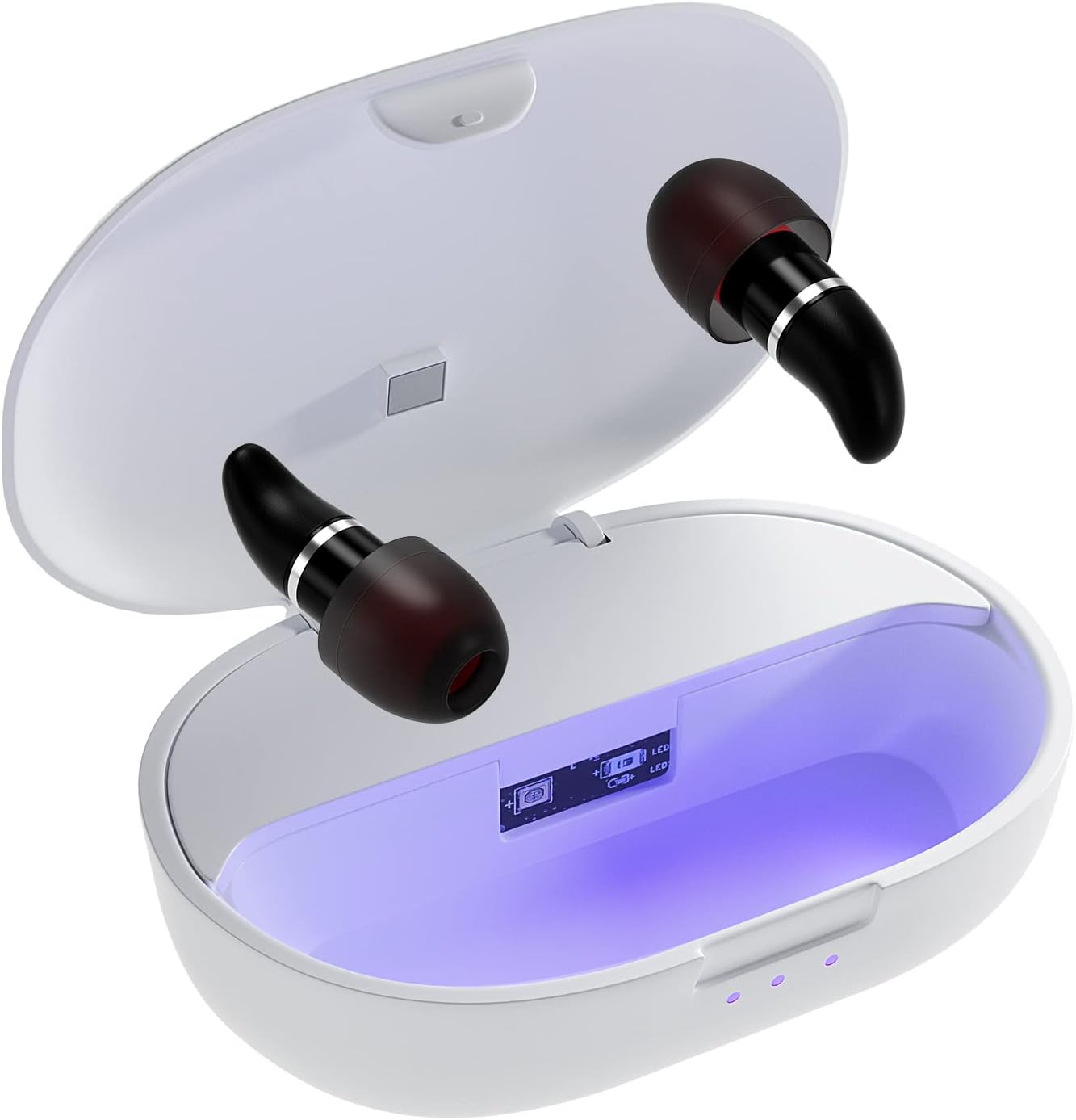 Ear Plugs for Noise Cancelling with UV Light Box,Noise Reduction Earplugs,Ear Plugs for Sleeping Noise Cancelling,32dB Soft Silicone Ear Plugs for Sleep,Snoring,4 Size Silicone Ear Tips(XS/S/M/L)