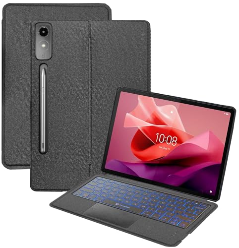 ProElite Wireless Bluetooth TouchPad Keyboard Case for Lenovo Tab P12 12.7 inch Case, Wireless Bluetooth TouchPad Keyboard Built-in 7-Colors Backlit, Black (B0D8TGSK34) Amazon Price History, Amazon Price Tracker