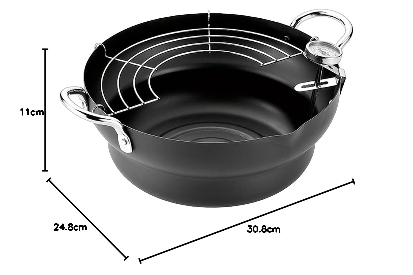 山工堂 天婦羅鍋 鋳鉄製 直径約24cm 箱付き 山工堂 天婦羅鍋 鋳鉄製 直径約24cm 箱付き 【公式通販】
