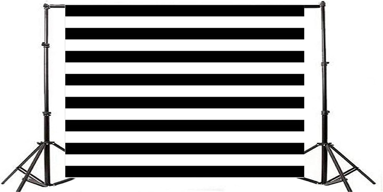 Best Promo AOFOTO 10x8ft Black and White Striped Photography Backdrop Streak Texture Stripes Background for Photos at Wedding Birthday Party Kid Bride Adult Photo Studio Props Baby Shower Banner Decoration Vinyl