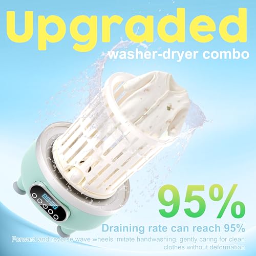Image of Portable Washing Machine and dryer Underwear Washer,Upgraded Portable Mini Washing Machine,Rechargeable Cordless portable washer, Laundry Cup for Bra, Underwear, Socks(3Lgreen)