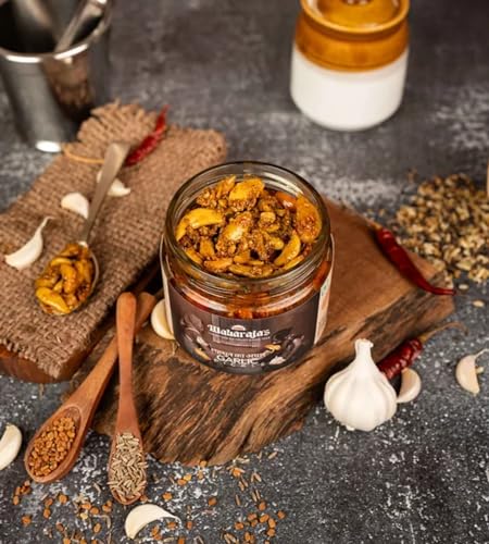 Image of Shree Maharaja's Garlic Pickle | Handcrafted Lasun ka achar original recipe & Traditional Taste Made In Mustard Oil | Taste of Banaras (300 grams)