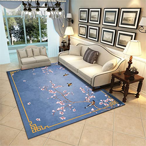 RUGMRZ Alfombras Bebes Habitacion Clásico Pastoral De Estilo Chino Alfombra Infantil niño Azul Dormitorio alfombras Decoracion habitacion Bebe alfombras para Comedor Alfombra Infantil niño200x250CM