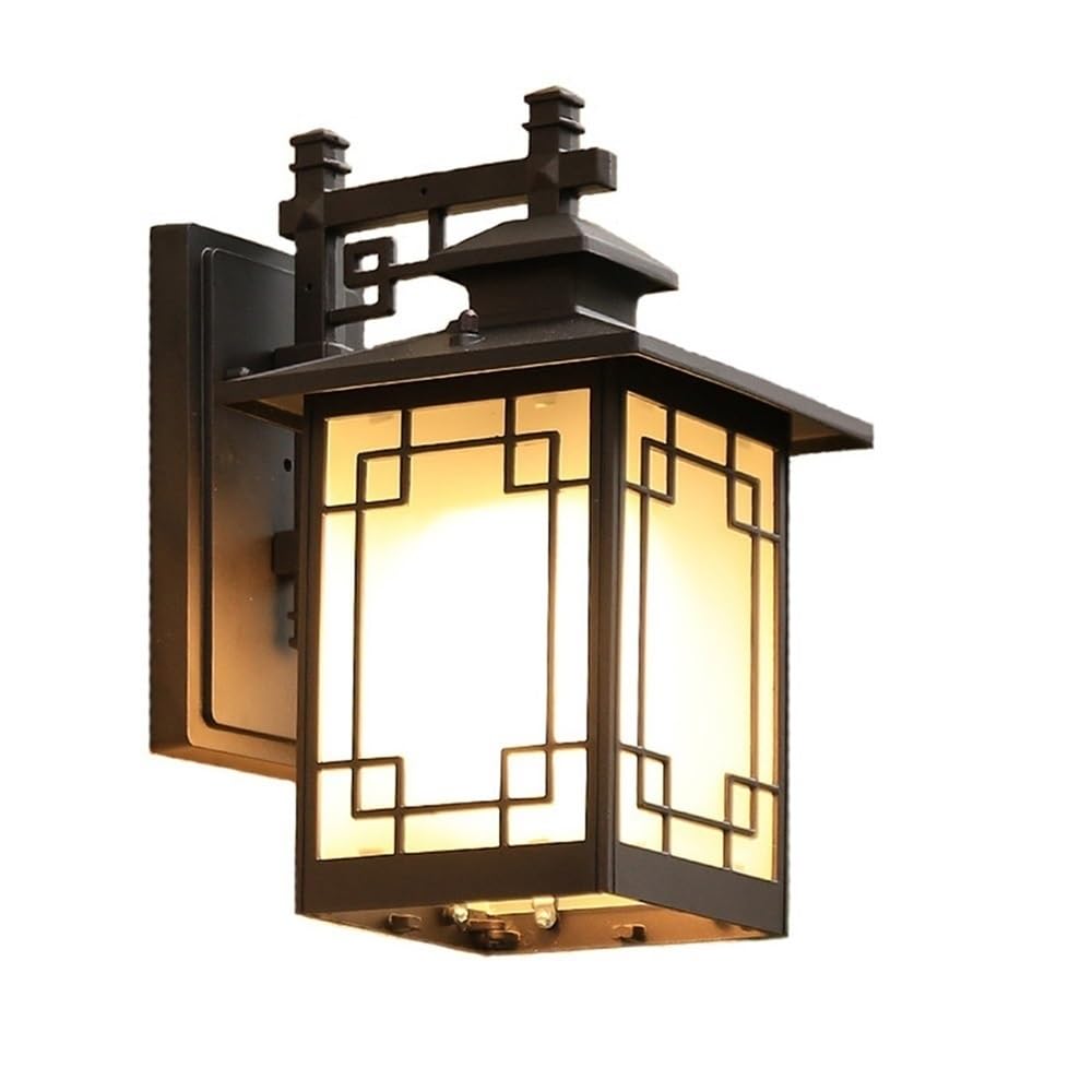 OZBMA Frosted Glass Shade Wall Light Retro Courtyard Lamp Outdoor Waterproof Sconce for Corridor Porch Balcony Patio Landscape Lighting(36cm/14.1in)