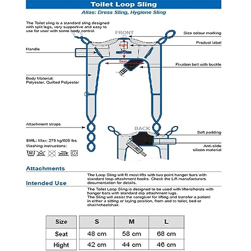 Chusta toaletowa – Premier Transfer Stand-Assist Sling do podnoszenia pacjenta z wyściełanym podparciem dolnej części pleców, kompatybilna z podnośnikami elektrycznymi i podnośnikami sufitowymi