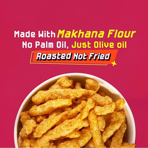 Image of Makha Shaka Stix Farmley Pillow Pouch I Healthy Snacks | Namkeen Snacks I Puffed Snacks | Roasted in Olive Oi (33 g (Pack of 1), Tomato Stix)