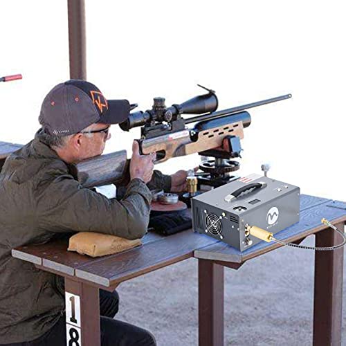 Pcp Air Compressor With Built-In Power Adapter,Auto-Shutoff,Oil &Water-Free, 4500Psi/30Mpa-5000Psi/35Mpa, Power By 110V /220V Ac Or 12V Dc For Air Gun, Paintball/Scuba Tank,Suv Tires (Manual) #TOP6