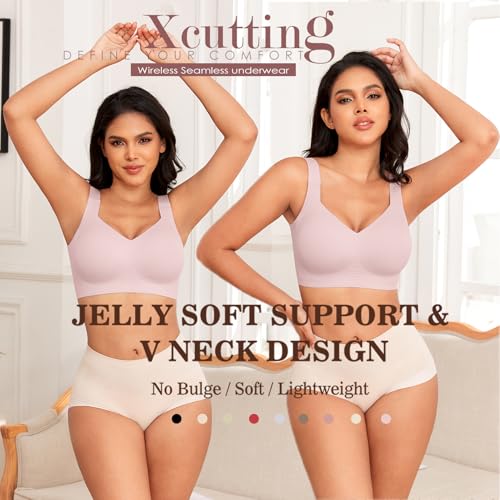 Image of Xcutting Women Wirefree Bras for Women Full Coverage No Underwire Everyday Bras Comfortable Wireless Padded Bras