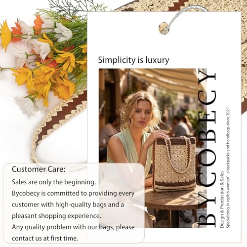 Image of Bycobecy Woven Tote Bag for Women, Summer Beach Bag Large Crochet Shoulder Purse Handbag Boho Knit Bag for Summer Travel