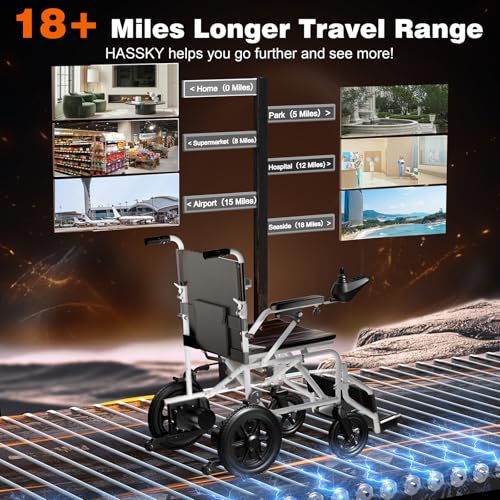 Image of [2025 Upgrade] Hassky Electric Wheelchair for Adults Foldable, 15 Miles Range Motorized Wheelchair, All Terrain Power Wheelchairs for Seniors Supports Up to 350 lbs White