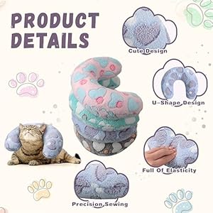   4-Pcs-Pillows-for-Cats-Puppy-Soft-Cat-Bed-Pillow-Fluffy-Pet-Calming-Toy-Half-Donut-U-Shaped-Pet-Neck-Pillow-Training-Toy-Joint-Relief-Cervical-ProtectionHeart-Medium