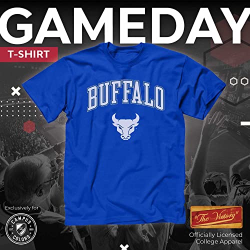 Campus-Colors-NCAA-Adult-Gameday-Cotton-T-Shirt-Premium-Quality-Semi-Fitted-Style-Officially-Licensed-Product-Buffalo-Bulls-Blue-Medium