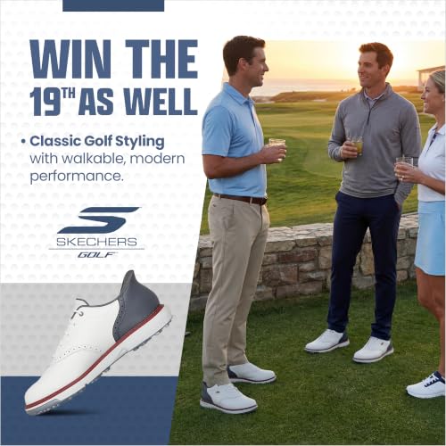 Image of Skechers Men's Prestige Slip-Ins Golf Shoe | Golf, Waterproof, Slip-ins, Arch Fit, ECO FLIGHT Cushioning, Premium Leather, Lightweight