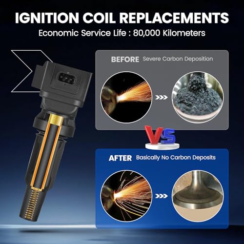 Image of 4 Ignition Coils Pack - Fix Misfires for Ford Bronco /Escape /Explorer /Ranger /Edge & Lincoln Corsair /Nautilus (2.0L /2.3L L4) 2019-2022 - Repl. UF855 /JX6Z12029A