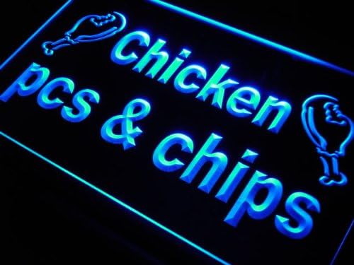 ADVPRO m033-b Chicken Pieces and Chips Neon Light Sign