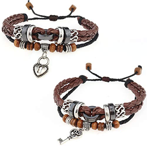 Suyi Multilayer Adjustable Leather Woven Braided Bangle Cross Bracelet Leaf Wrist Cuff Wristband