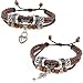 Suyi Multilayer Adjustable Leather Woven Braided Bangle Cross Bracelet Leaf Wrist Cuff Wristband