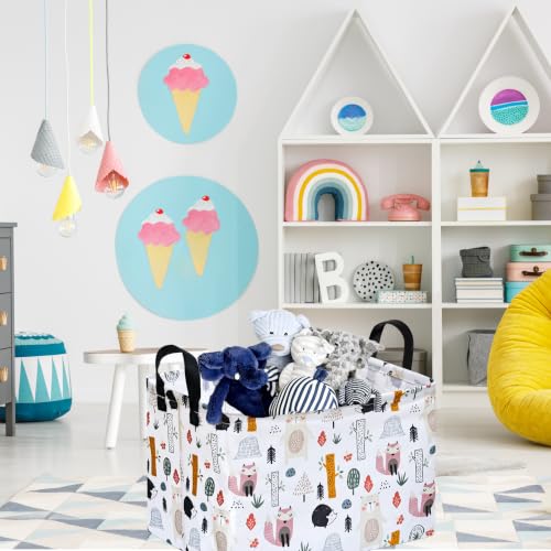 Image of Storage Basket Gift Laundry Bins Collapsible Storage Baskets Box Laundry Nursery Hamper for Home and Office Decoration with Handles