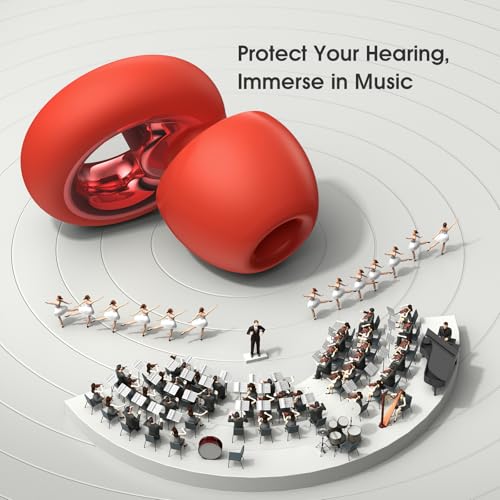 Image of Ear Plugs for Sleeping Noise Cancelling, Soft Ear Plugs for Concert, 45dB Reusable for Noise Reduction with 8 Ear Tips, Silicone Hearing Protection Earplugs for Sleep, Work (Red)
