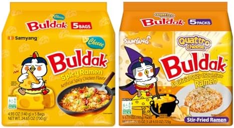 KF GOODIES Korean Ramen Variety Pack Gift Box (10 Count) – Spicy Buldak Noodle Assortment for Birthdays, College Care Packages, Office Snacks, and Gift Baskets