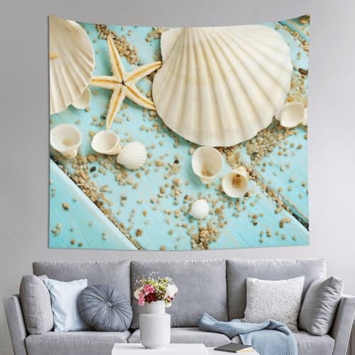 Tapiz grande decorativo EdWal de 152 x 130 cm para decoración de habitación y salón costero