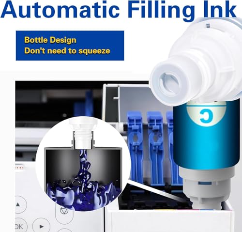 Image of KOSH Refill Ink Bottle Compatible for HP Deskjet 5810,5811,5820,5821,5822, Inktank Wireless 310,315,316,319,410,415,416,419,Smart Tank 115,500,510,515,516,720,750,790 Printers (GT53XL 135MLx 4)