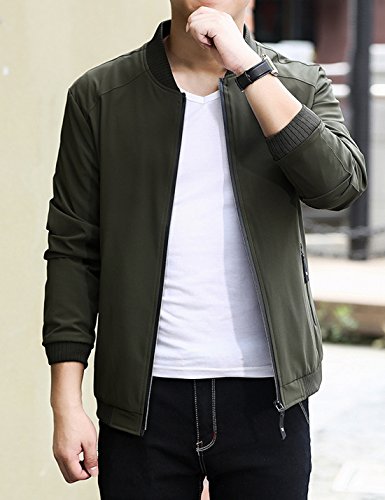 Lentta Men's Slim Fit Lightweight Softshell Bomber Jacket Coat Fall Jackets For Men (Medium, Army Green) #TOP2